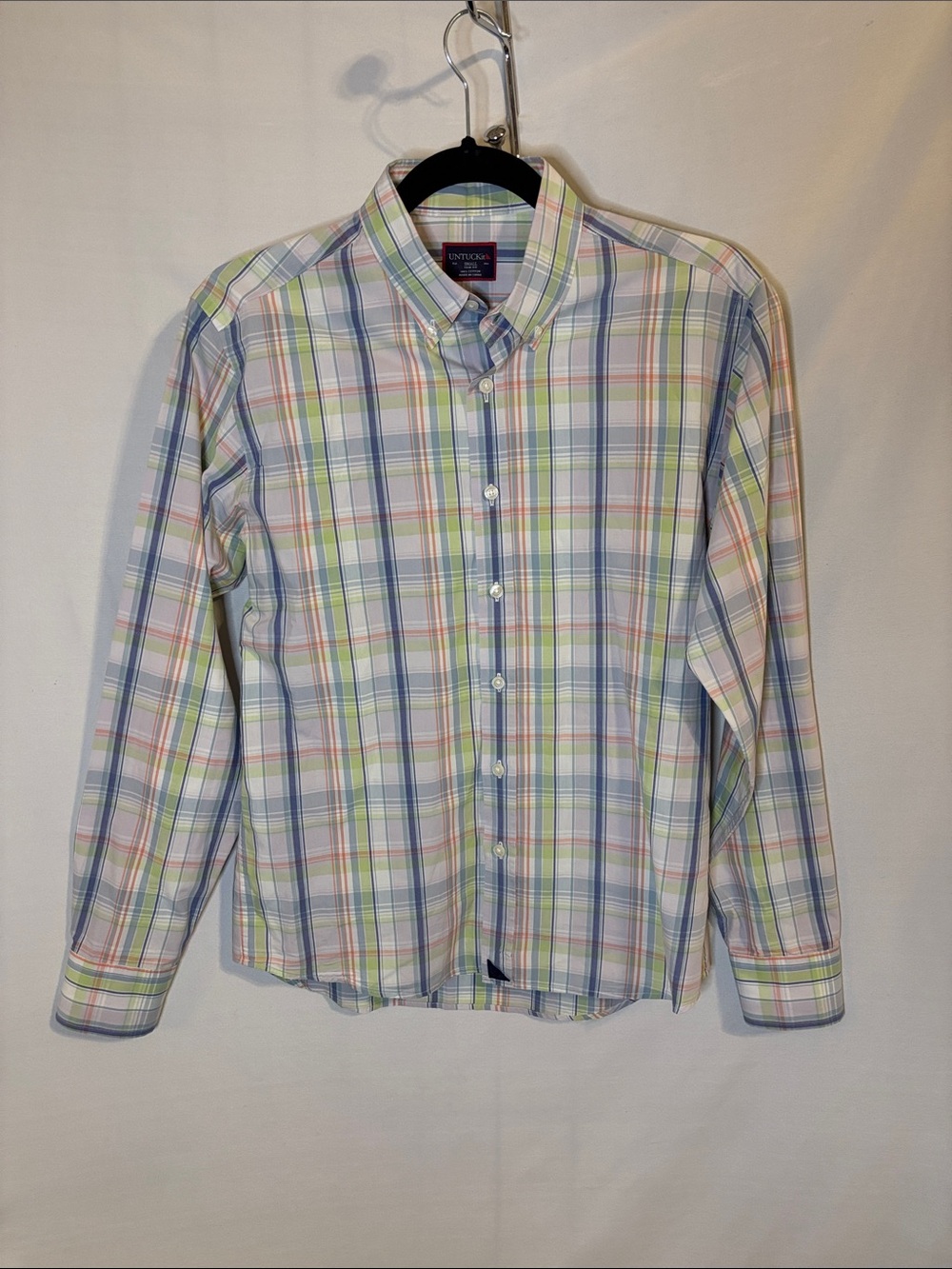 Untuckit Button Down Plaid Shirt Size Small Slim Fit
